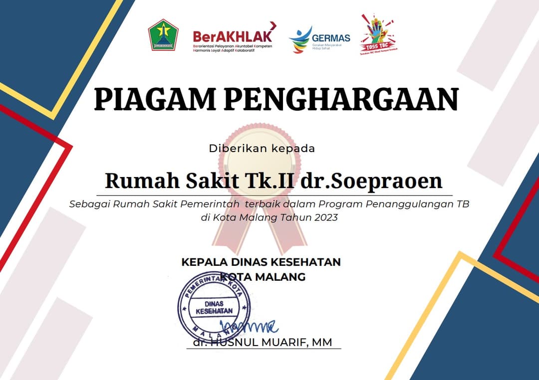 Piagam Penghargaan Penanggulangan TB