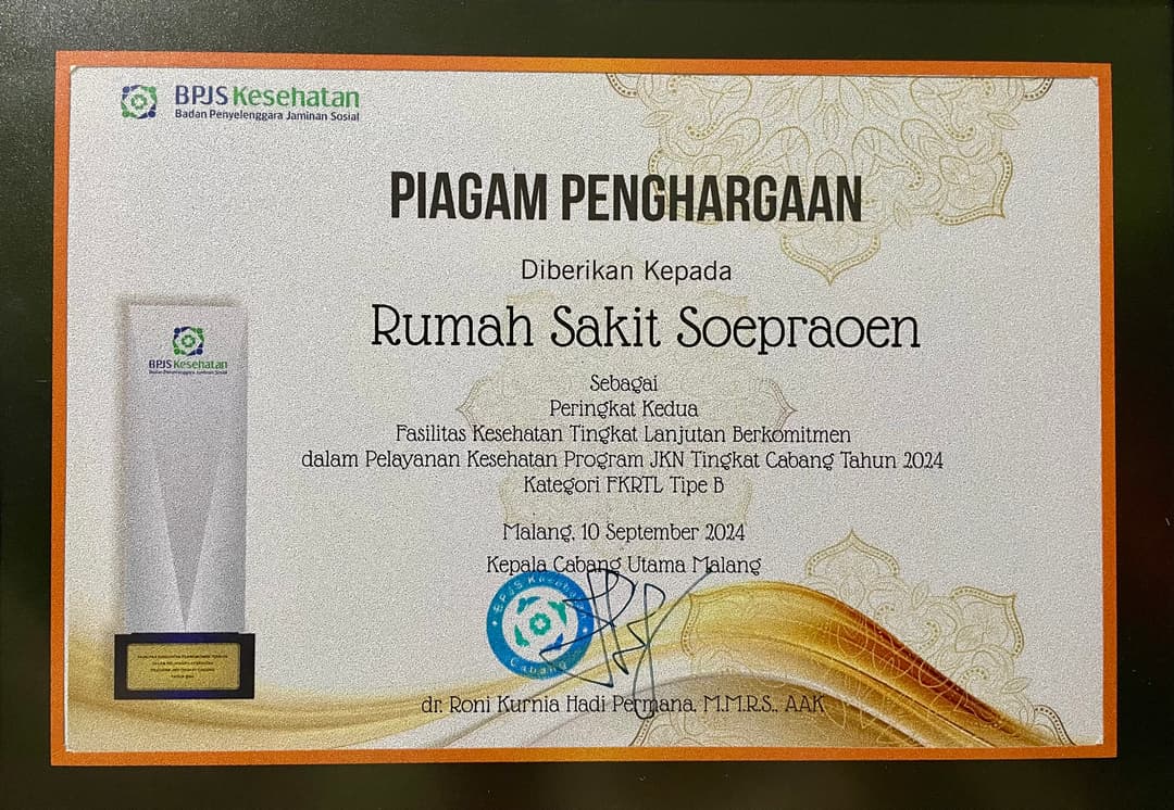 Piagam Penghargaan FKRTL Tipe B Berkomitmen