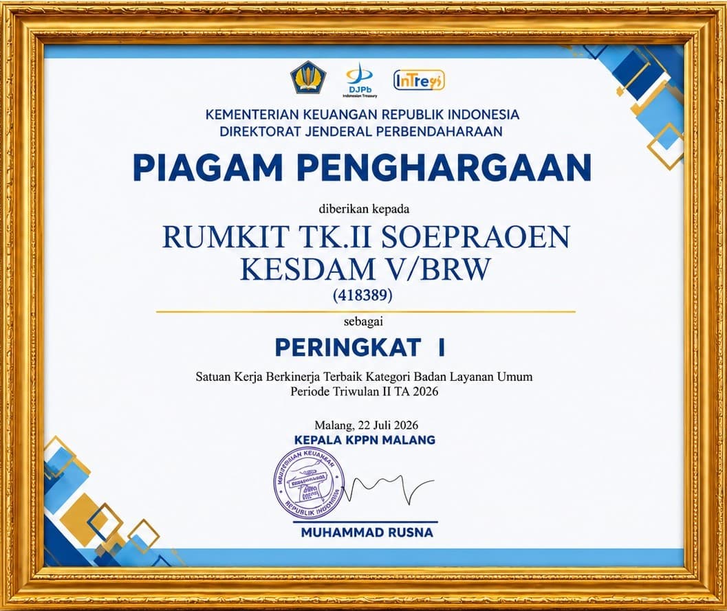 Piagam Penghargaan Satker Berkinerja Terbaik Kategori BLU Periode Triwulan II